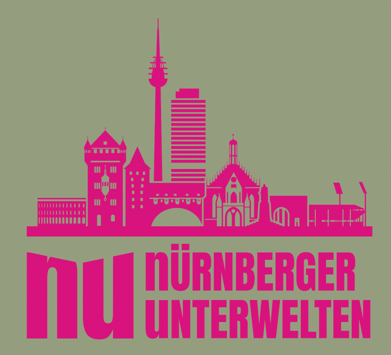 Logo Nürnberger Unterwelten mit Stadtkulisse